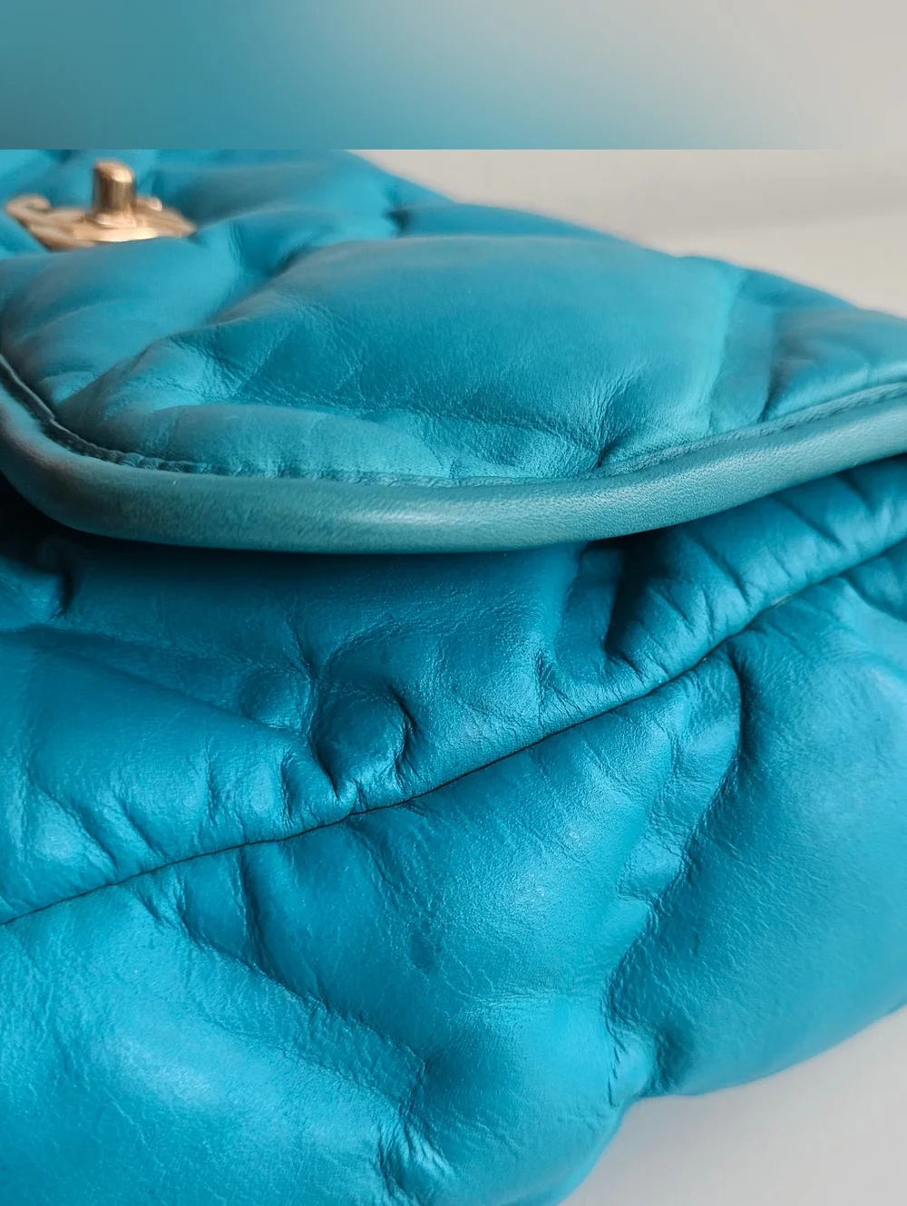 Chanel Turquoise Quilted Calfskin Large Flap Bag